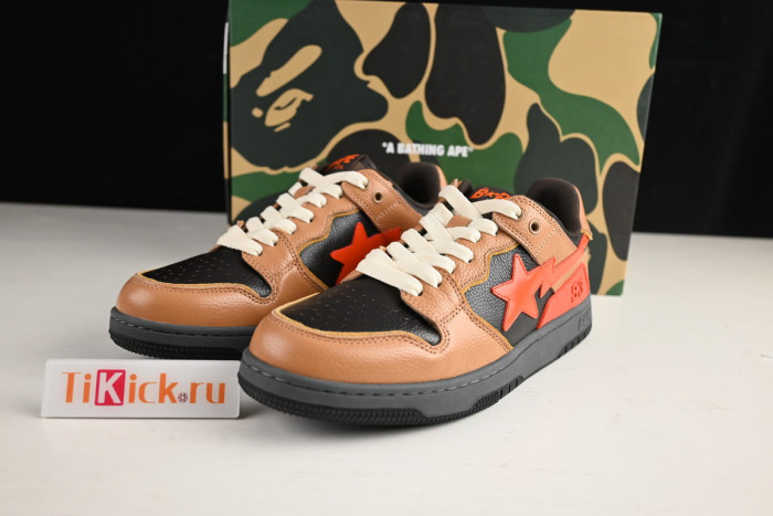 bape sta sk8 to nigo light brown/black/red 1g70191034011