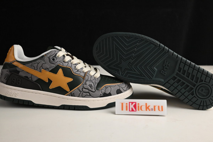 bape sta sk8 to nigo grey/yellow/beige 1g70191035012