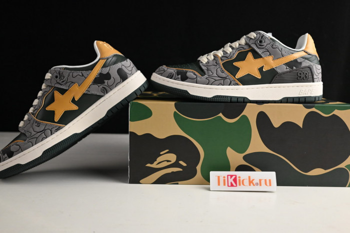 bape sta sk8 to nigo grey/yellow/beige 1g70191035012