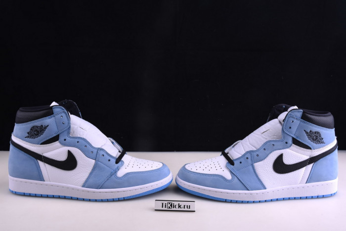 air jordan 1 retro high white university blue black - 555088-134
