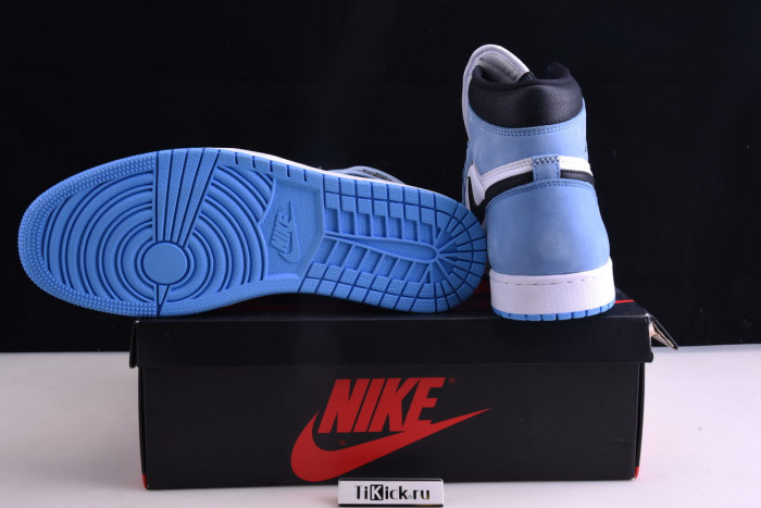 air jordan 1 retro high white university blue black - 555088-134