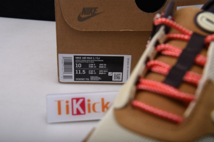 travis scott x nike air max 1 wheat do9392-701